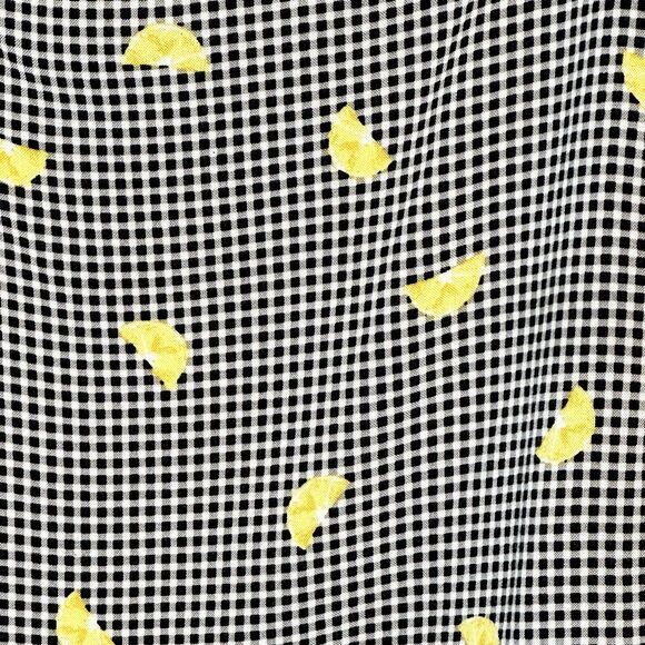 Lemon Blouse Christopher & Banks Women Black/White Gingham Flowy Size PM - Picture 2 of 4